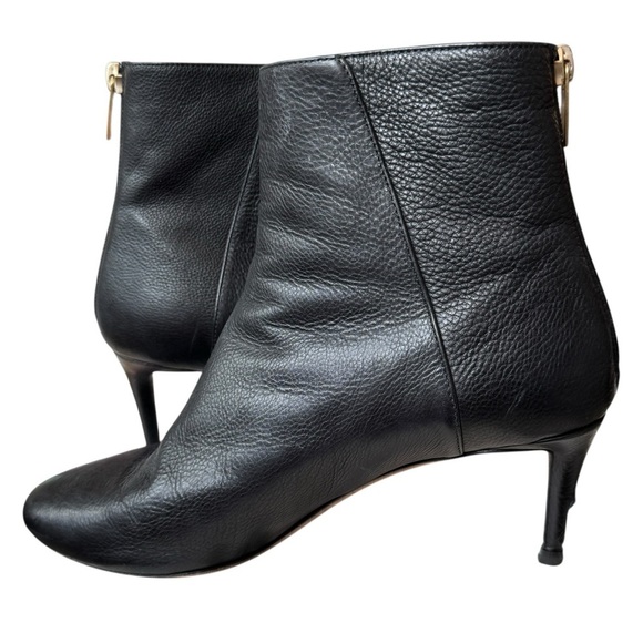 Jimmy Cho Black Calfskin Booties, Size 37 - Picture 3 of 11